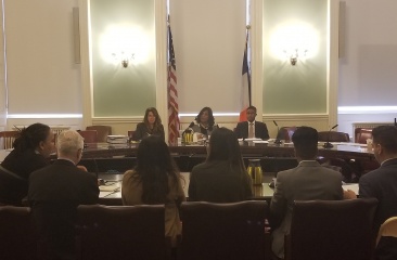 Emmy Lam (3rd from right) Testifying at Youth Services Committee Hearing