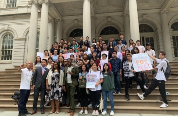 CPC's SYEP Youth On Steps of City Hall with Public Advocate Williams and Council Member Debi Rose